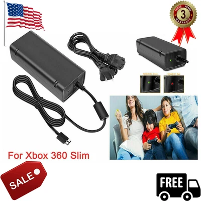 $17.95 • Buy AC Adapter For Xbox 360 Slim Console Power Supply With Cord Low Noise Version MS