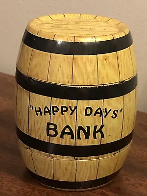 VINTAGE 1930s J CHEIN & CO TIN LITHO BANK HAPPY DAYS BARREL W/ STOPPER MINT RARE • $14.99