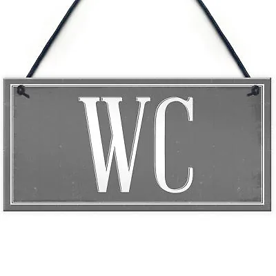 Toilet WC Bathroom The Loo Door Hanging Wall Sign Cafe Pub Office Shop Plaque • £3.99