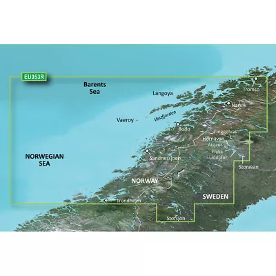 Garmin Bluechart G3 HD HXEu053R Trondheim-Tromso MicroSD/SD - 010-C0789-20 • $124.73