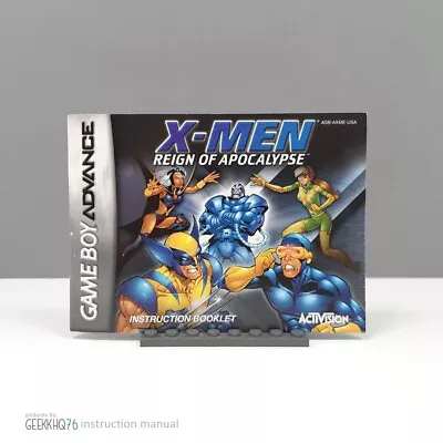 (GBA) Manual X-Men Reign Of Apocalypse • Game Boy Advance • $13.07