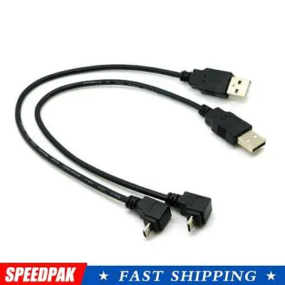 Black Angled 90 Degree 29cm Micro USB Male To USB Data Charging - Cable • $1.64