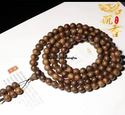 10mm*108 Vietnam Agarwood Bracelets Buddhist Prayer Agarwood Necklace Bead Mala • $428.30