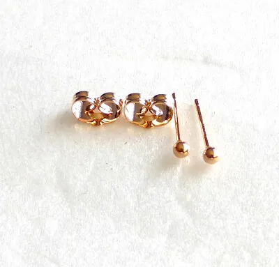 Small Big Ball STUD EARRINGS Men Kids Size 2.5mm 6mm 9mm 18K Yellow Gold Plated • £10.22