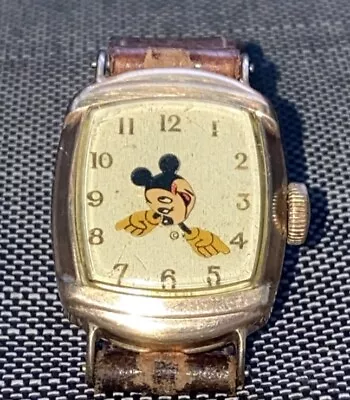 1947 Mickey Mouse Kelton Watch W Original Band - Ingersoll First Post War Watch • $77