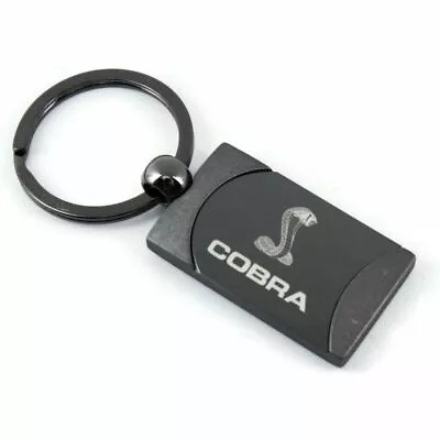 Ford Mustang Cobra Key Ring Gunmetal Rectangular Keychain • $17.95