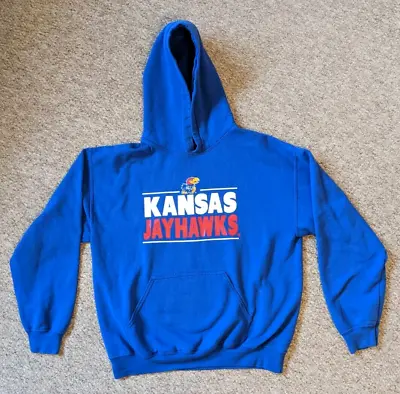 £4.99 • Buy Vintage Kansas Jayhawks Basketball Blue Hoodie Size M - 42  Chest