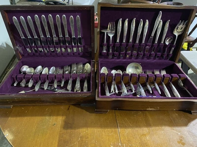 $70 • Buy Vintage Two Set Box Rogers Bros. Sterling Silverware Set Sliver/Community Plated