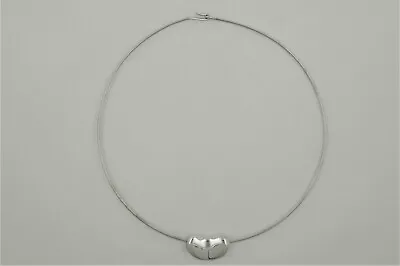 Tiffany & Co. Elsa Peretti Sterling Silver Bean Pendant Choker Necklace • $295