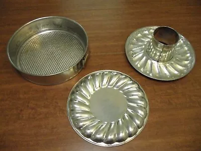 Kaiser Spring Form Cake Mold W/Flat Pan Vintage 4 Pc 9 1/2 Inch West Germany • $20