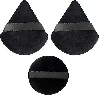 2 Or 3 X Triangle Velvet Powder Puff Flours Mini Face Makeup Sponge Soft Cotton • £2.72