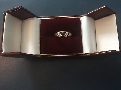 Vintage 9ct Gold Amethyst And Diamond Ring Fully Hallmarked • £10.50