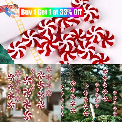 30X 3D Christmas Candy Cane Pendant Hanging Ornament Xmas Tree Party Decoration • £4.07