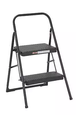 COSCO 2-Step Household Folding Steel Step Stool All Black7ft 11in Reach Height • $29.40