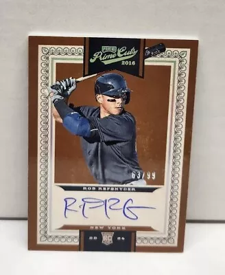 ROB REFSNYDER 2016 Prime Cuts ~ ROOKIE AUTO #'d /99 ~ YANKEES • $4.49