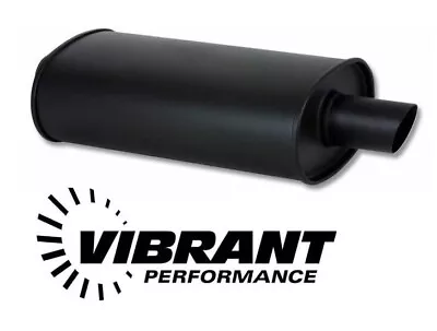 VIBRANT PERFORMANCE STREETPOWER 3  FLAT BLACK Oval Muffler 3in Inlet Universal • $156.99