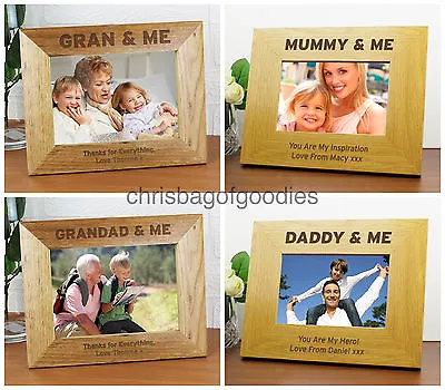 PERSONALISED Picture Photo Frame DADDY MUMMY NAN GRAN GRANDAD And ME Gifts For  • £14.95