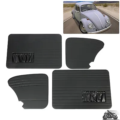 4 Pcs Black Door Panels W/Pockets For Volkswagen Beetle Vw Street Bug 1965-1977 • $129