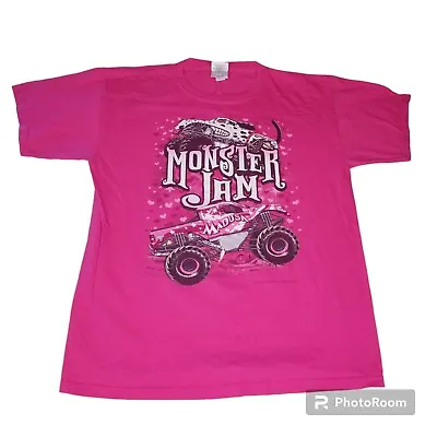 2013 Monster Jam Madusa Monster Mutt Ford Motors Hot Pink T-shirt Youth Large • $19.99