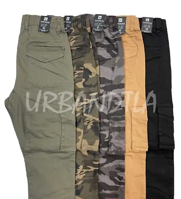 Men's Drop Crotch Twill Cargo Jogger Pants Camo Cargo Pants S-5XL • $32.88