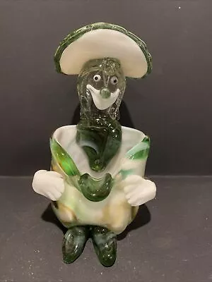 Vtg Vintage Murano Glass Clown W/sombrero Art Dish. Mexico? Mcm Mod Retro Kitsch • $45