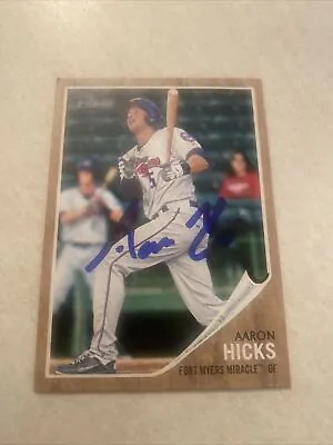 Aaron Hicks Auto 2011 Topps Heritage Minors #19 Orioles Angels • $3