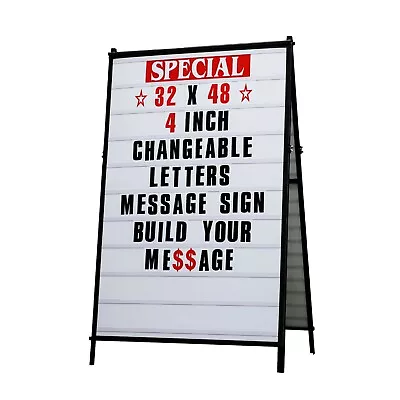 32 X 48  A Frame Changeable Letters Message Sidewalk Sign With 4  Letters Set • $310.99