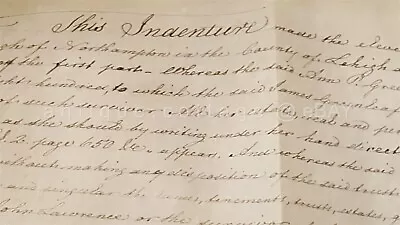 1835 Antique DEED Northampton Lehigh Pa LIVINGSTON For GREENLEAF To GEISER • $124.95