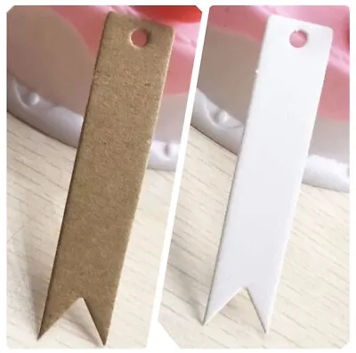 £1.80 • Buy Kraft Paper BLANK Gift Hang Tags Labels Handmade Thank You 7x1.5cm Brown/White