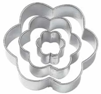 £4.50 • Buy Wilton 3 Piece Mini Cookie Fondant Icing Pastry Cutters Floral Flower Shapes NEW