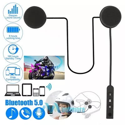 Bluetooth 5.0 Helmet Motorcycle Headset Speakers Handsfree W/Mic Rechargeable US • $20.63