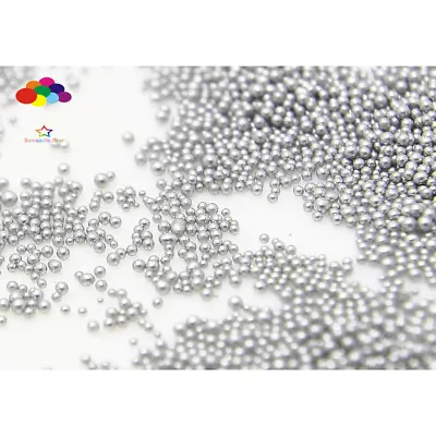 New 100000 Pcs Glass Silver Micro Beads Small No Hole 0.6-0.8mm Nail Art Caviar • $0.99
