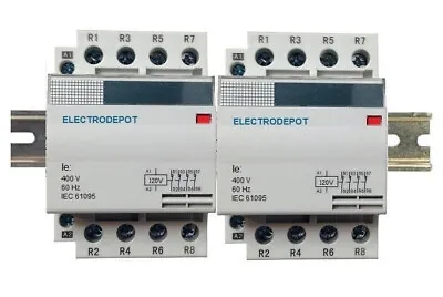 Contactor 8 Pole 40Amp Coil 110V 120VAC 30A 50A N/O Silent FREE DIN Rail 40A • $89.99