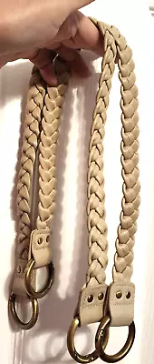 NEW - MICHE - Cream Braided Handles - 22 Inch - W/four 1 1/2  Brass Carabiners • $14.95