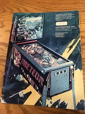 Stern METEOR Pinball Machine Game Flyer - Original RARE!!! • $20.99