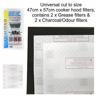 FITS RANGEMASTER COOKER HOOD GREASE & CHARCOAL CUT TO SIZE FILTERS 47cm X 57cm • £8.99