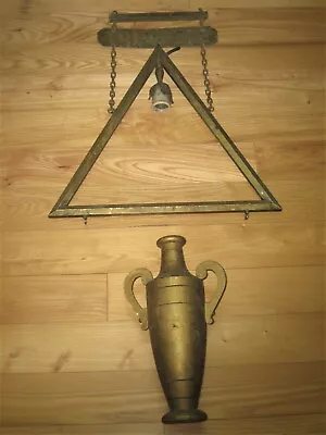 Ant Folk Art Symbolic Masonic Hanging Triangle Light~as Found~original~uncleaned • $225