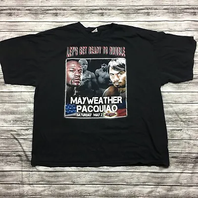 Floyd Mayweather VS. Manny Pacquiao Boxing Heavy Fight May 2 Black Shirt Men 3XL • $29.95
