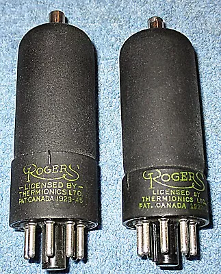 2 RARE Rogers 6J7-M Vacuum Tubes - Spray Shielded Audio Pentodes TV-7 Tested • $59.95