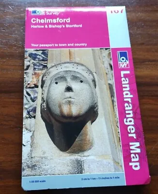 Map Chelmsford Harlow And Bishop's Stortford By Ordnance Survey Sheet 167  2008 • £2.99