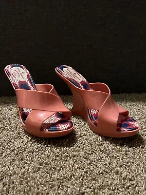 Vivienne Westwood Anglomania Melissa Wedge Sandal Pink Size 9 UK 7 • $85