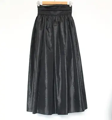 Laura Ashley Vintage Black Taffeta Style Maxi Skirt Size UK 12 Steampunk Goth • £60