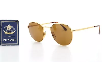 FACONNABLE Sunglasses Tracy 745 50-20 Deluxe Gold Plated 22ct Negoya UV Glass • £166.10