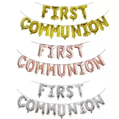 First Holy Communion Balloons 16  Foil Air Hanging Banner Christening Party  UK • £13.49