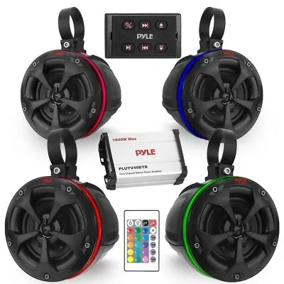 Pyle 4’’ Waterproof Rated Off-Road Speakers - 800 Watt RGB Remote Control (2) • $251.99