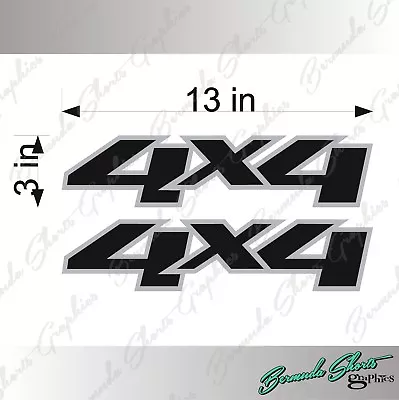 4X4 Replacement Logo / PAIR / BLACK Vinyl Truck Chevy GMC Sierra Graphic Decals • $8.99