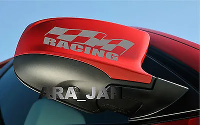 $13.56 • Buy RACING Flag Vinyl Decal Sport Sticker Emblem Car Mirror Logo Color SILVER
