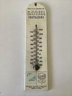 Vintage Gaviota Fertilizers Pacific Guano Company Wood Thermometer (not Working) • $39.99