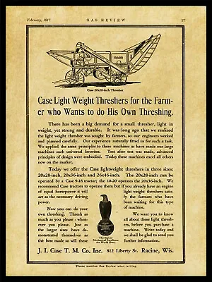 1917 J.I. Case Threshing Machine Co. NEW Metal Sign: 20-28 Thresher - Racine WI • $19.88