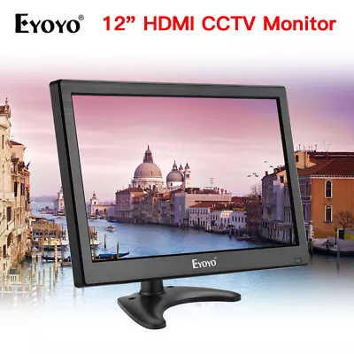 Eyoyo 12inch HDMI LCD Screen CCTV Security Monitor TV PC Display Built-in Mic • £105.59